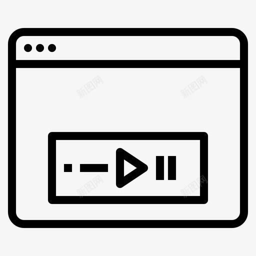 媒体播放器浏览器多媒体svg_新图网 https://ixintu.com 媒体播放器 多媒体 浏览器 网站 轮廓 图标