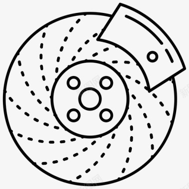 汽车盘式制动器闸瓦制动系统图标