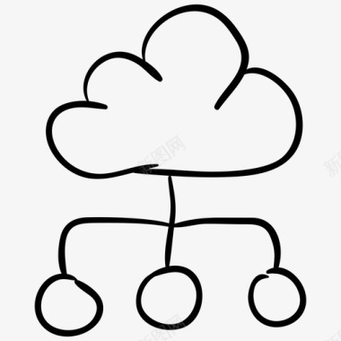 云网络云计算云连接图标