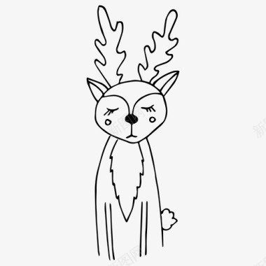 鹿动物卡通图标