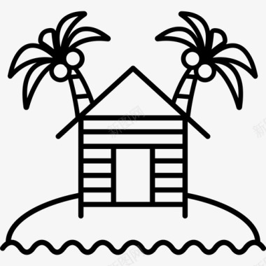 度假村海滩岛屿图标