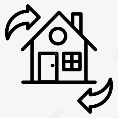 房屋搬迁房屋置换房地产图标