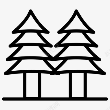 森林种植园树木图标