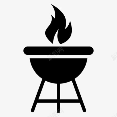 户外烹饪烧烤木炭烧烤图标