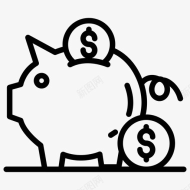 小猪银行金融投资钱箱图标