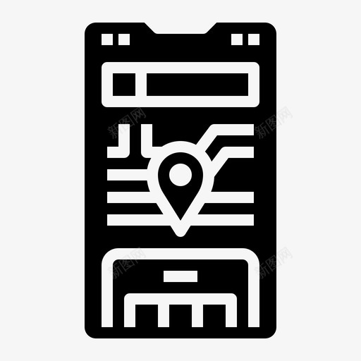 gps应用程序位置地图svg_新图网 https://ixintu.com 应用程序 位置 地图 实体 实体图 图标
