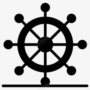 船舵航海导航船导航图标