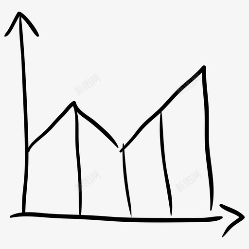 面积图数据可视化财务图svg_新图网 https://ixintu.com 面积图 财务 数据 可视化 山脉 一组 业务 大纲 图标