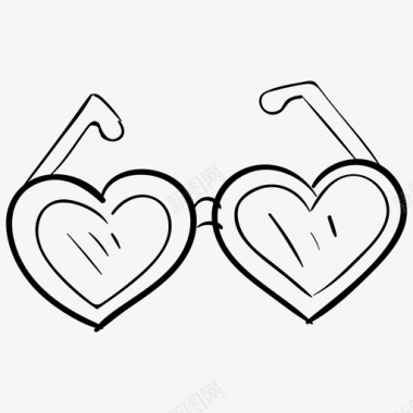 心形眼镜爱情眼镜爱情墨镜图标