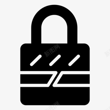 挂锁闩锁保护图标