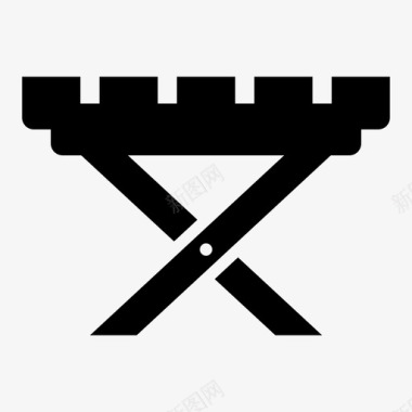 折叠桌书桌家具图标