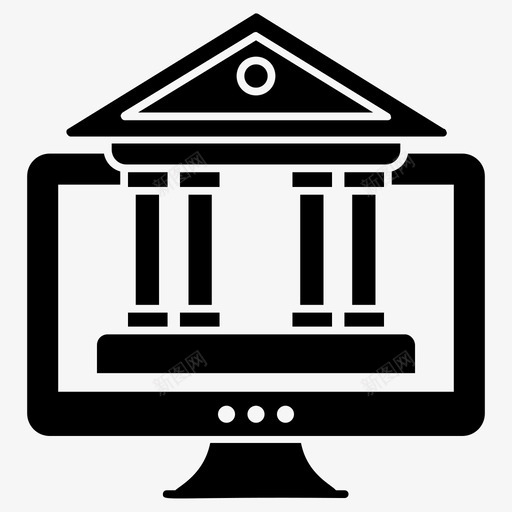 网上银行数字银行电子银行svg_新图网 https://ixintu.com 网上银行 银行 数字 电子 电子商务 商业 金融 字形 图标 集合