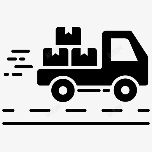 物流配送送货卡车送货货车svg_新图网 https://ixintu.com 物流配送 送货 配送 卡车 货车 包裹 快速 彩色 轮廓 图标 字形