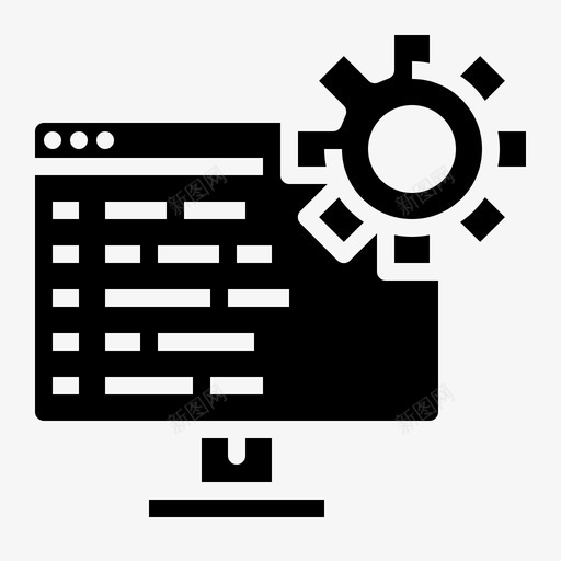 开发管理监控svg_新图网 https://ixintu.com 开发 管理 监控 程序 程序员 在线 课程 实心 图标