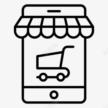 网上购物电子商务移动应用程序图标