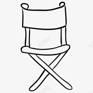 导演椅折叠椅家具图标