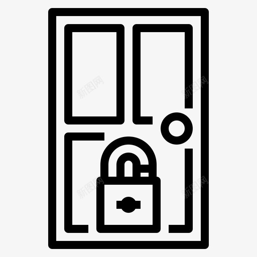 关上门锁个人svg_新图网 https://ixintu.com 关上 上门 门锁 个人 隐私 办公 轮廓 图标