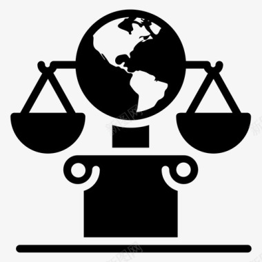 全球正义国际法正义尺度图标