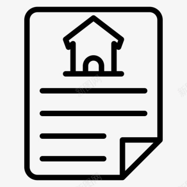 物业文件合同房屋协议图标