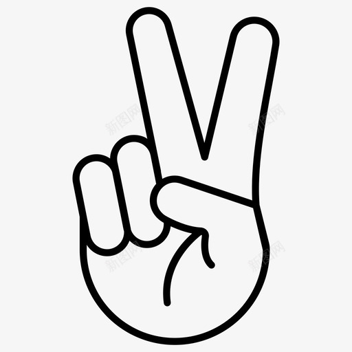和平标志手势和平手势svg_新图网 https://ixintu.com 和平 标志 手势 图标 胜利 彩色 轮廓 集合