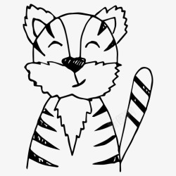 斯堪老虎动物卡通高清图片