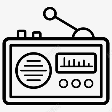 收音机输出设备无线电广播图标