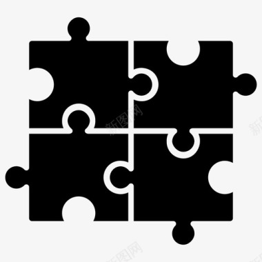 拼图智力游戏彩色轮廓图标2字形收集图标