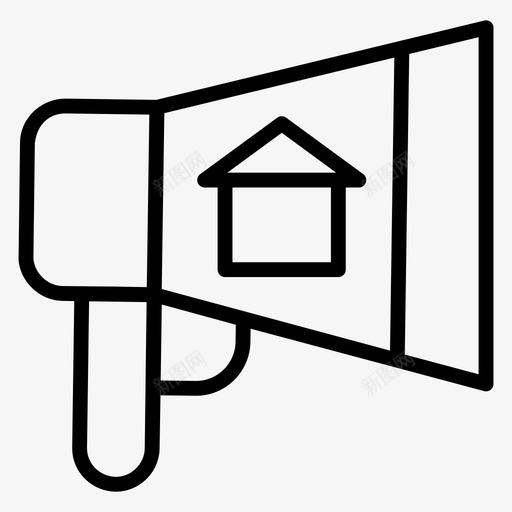 房屋营销房屋广告房屋促销svg_新图网 https://ixintu.com 房屋 营销 广告 促销 物业 房地产 轮廓 图标
