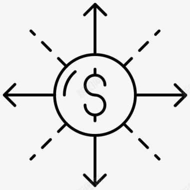 财务管理业务美元图标