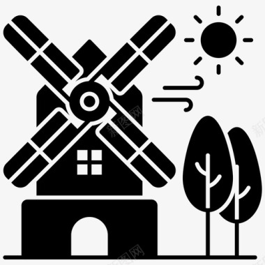 风车能源清洁能源家用风车图标