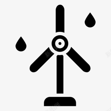 风力机生态水力发电图标