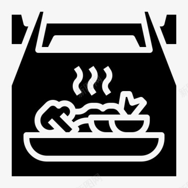 食品容器离开堆叠图标