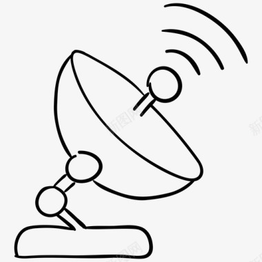 抛物面碟通讯技术射电望远镜图标