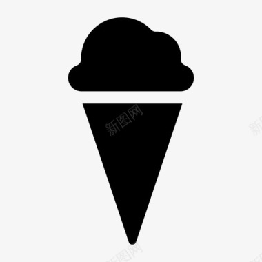冰淇淋筒甜点杂项012固体图标