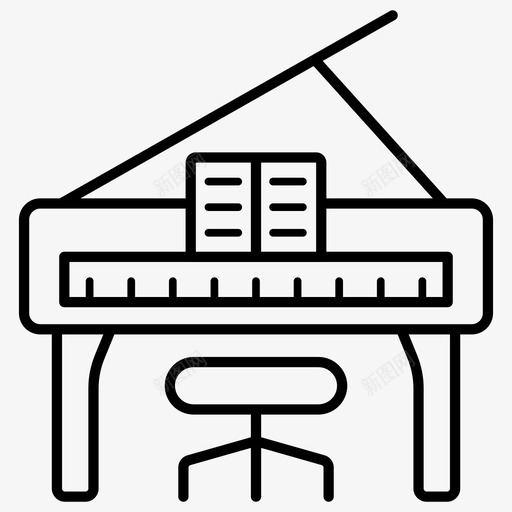 钢琴乐器键盘音乐svg_新图网 https://ixintu.com 图标 乐器 钢琴 键盘 音乐 彩色 轮廓 集合