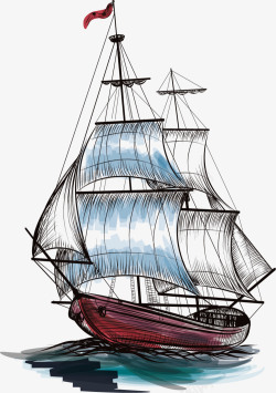 帆船航海一帆风顺素材