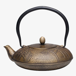 中式古铜茶壶木小白素材