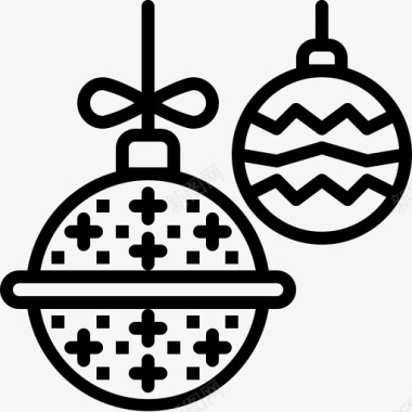 装饰球庆祝圣诞节图标