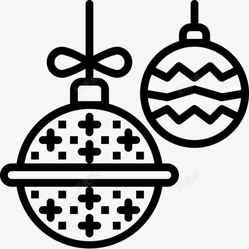 装饰球庆祝圣诞节svg_新图网 https://ixintu.com 装饰 新年 庆祝 圣诞节 派对 轮廓 图标