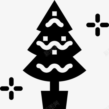 圣诞树庆祝冬天图标