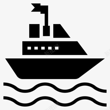 巡航乘船旅行海上旅行图标