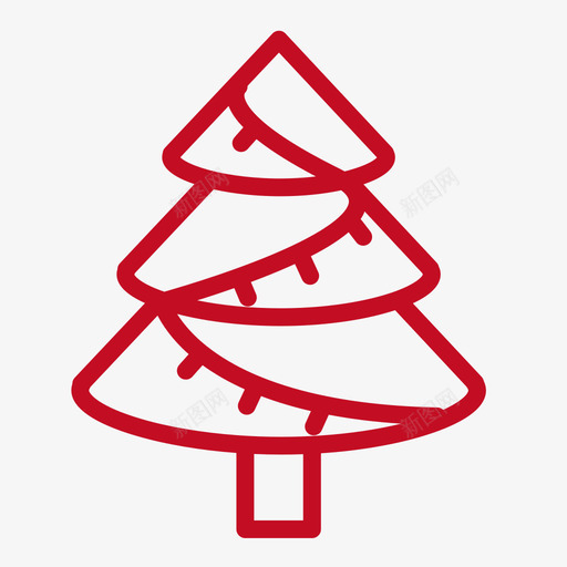 圣诞圣诞树svg_新图网 https://ixintu.com 圣诞 圣诞树 线性 单色 扁平