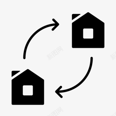 交换房子搬家财产图标