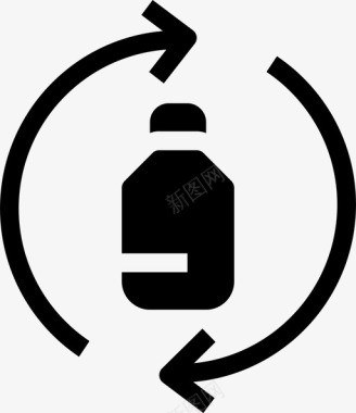 回收瓶生态与环境再利用图标