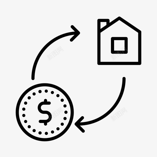 房屋成本买房交换svg_新图网 https://ixintu.com 成本 房屋 不动产 买房 交换 租金 物业