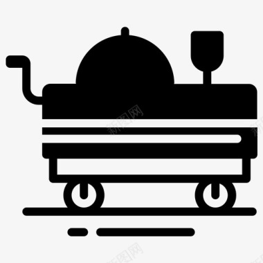 客房服务送餐餐车图标