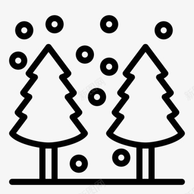 松树圣诞节假日图标
