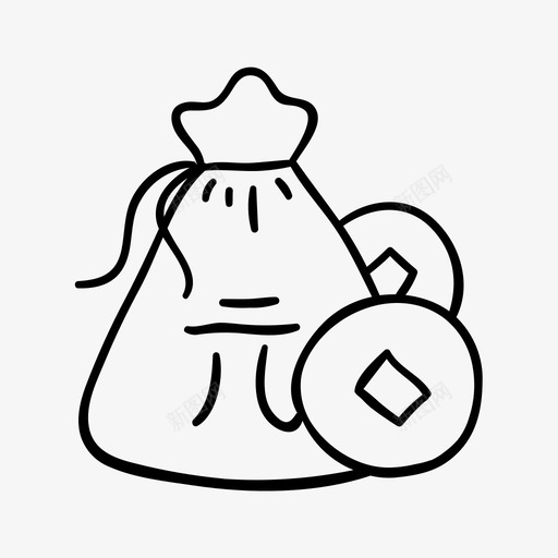 硬币袋中国钱svg_新图网 https://ixintu.com 硬币 袋中 中国 钱新 年中国 新年