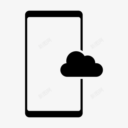 云备份移动svg_新图网 https://ixintu.com 移动 备份 电话服务 存储 功能
