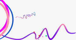 蓝黄紫色创意彩色曲线渐变炫彩科技简约精美线条素材
